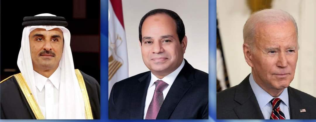 بيان مشترك لقادة مصر و الولايات المتحدة وقطر  