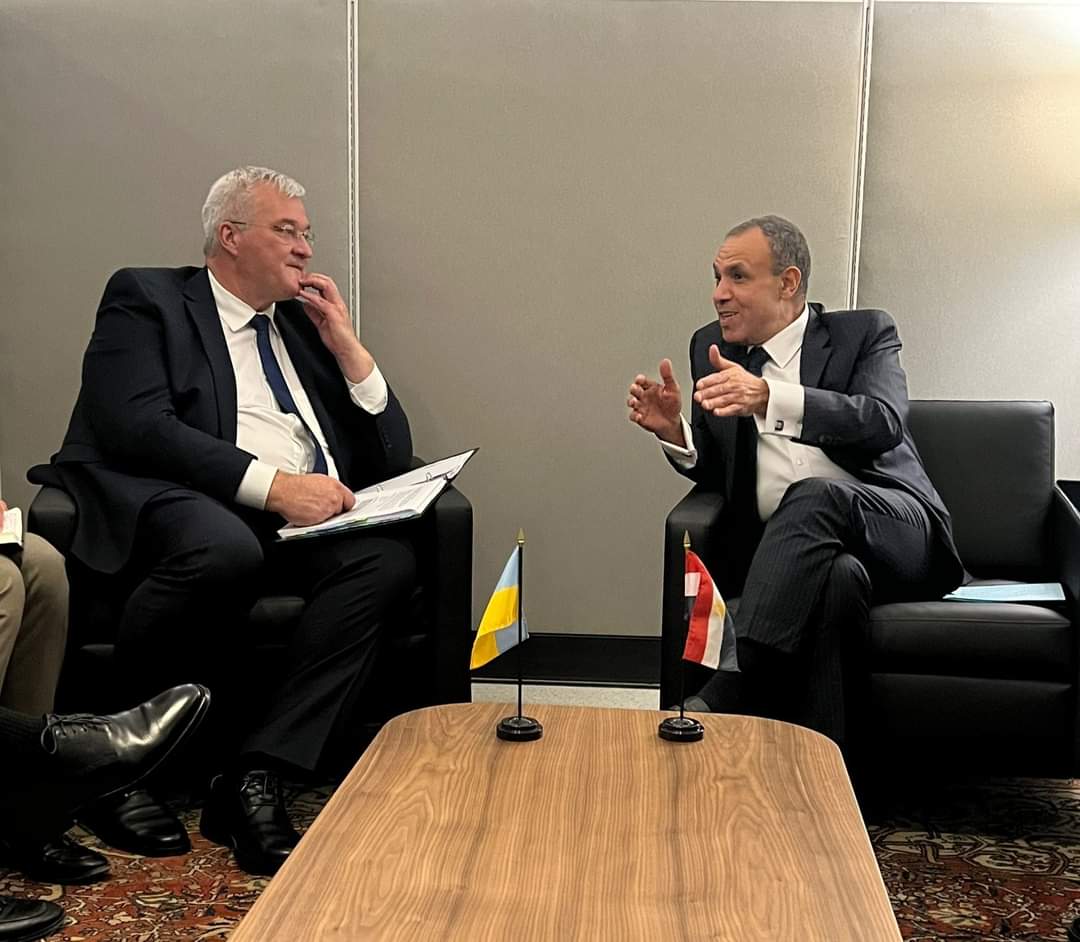 وزير الخارجية يلتقى مع نظيره الأوكرانى فى نيويورك
