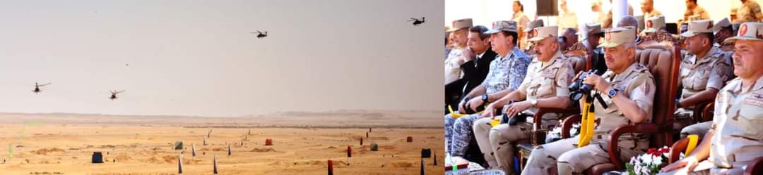 وزير الدفاع يشهد المرحلة الرئيسية للمشروع التكتيكى بالجيش الثالث الميدانى باستخدام الذخيرة الحية