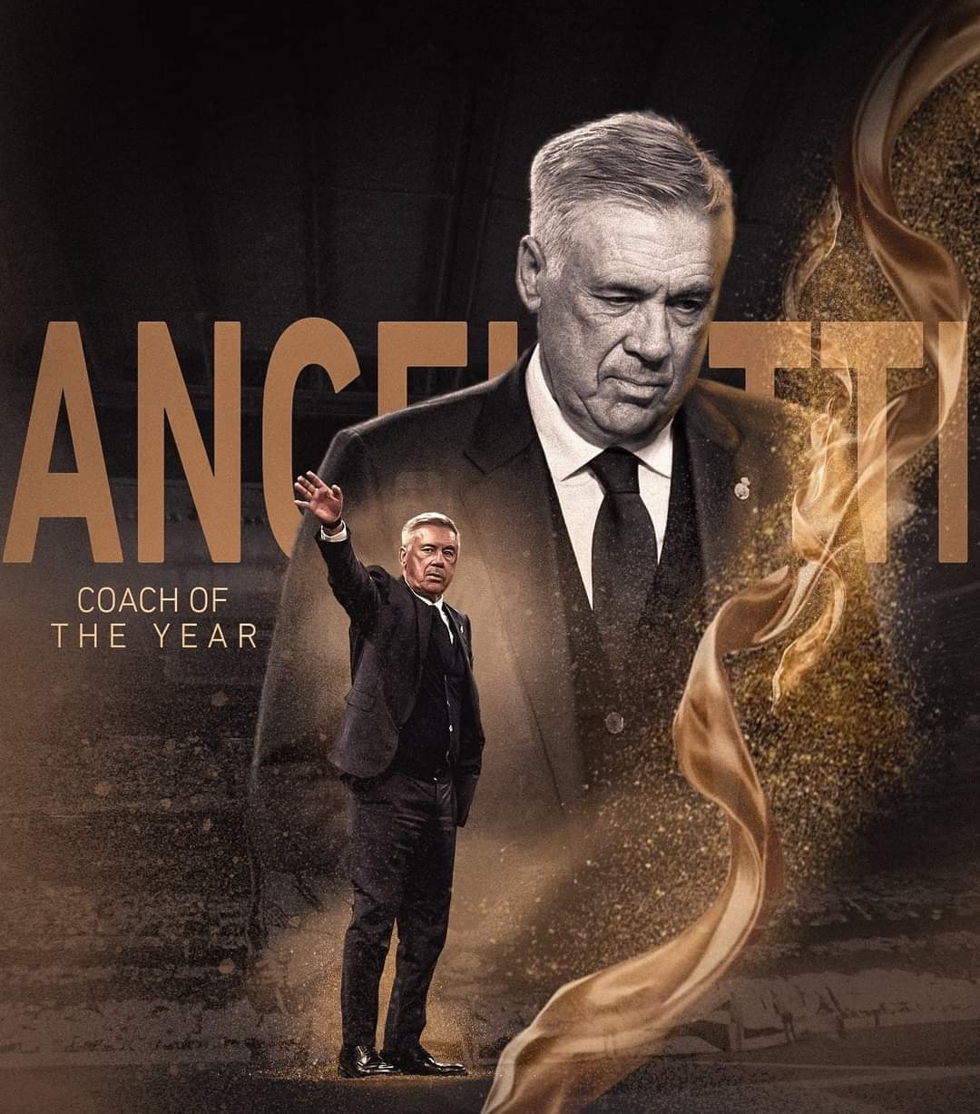 أنشيلوتى المدير الفنى لريال مدريد الإسبانى  أفضل مدير فنى بالعالم.. ولم يتسلم أحد الجائزة