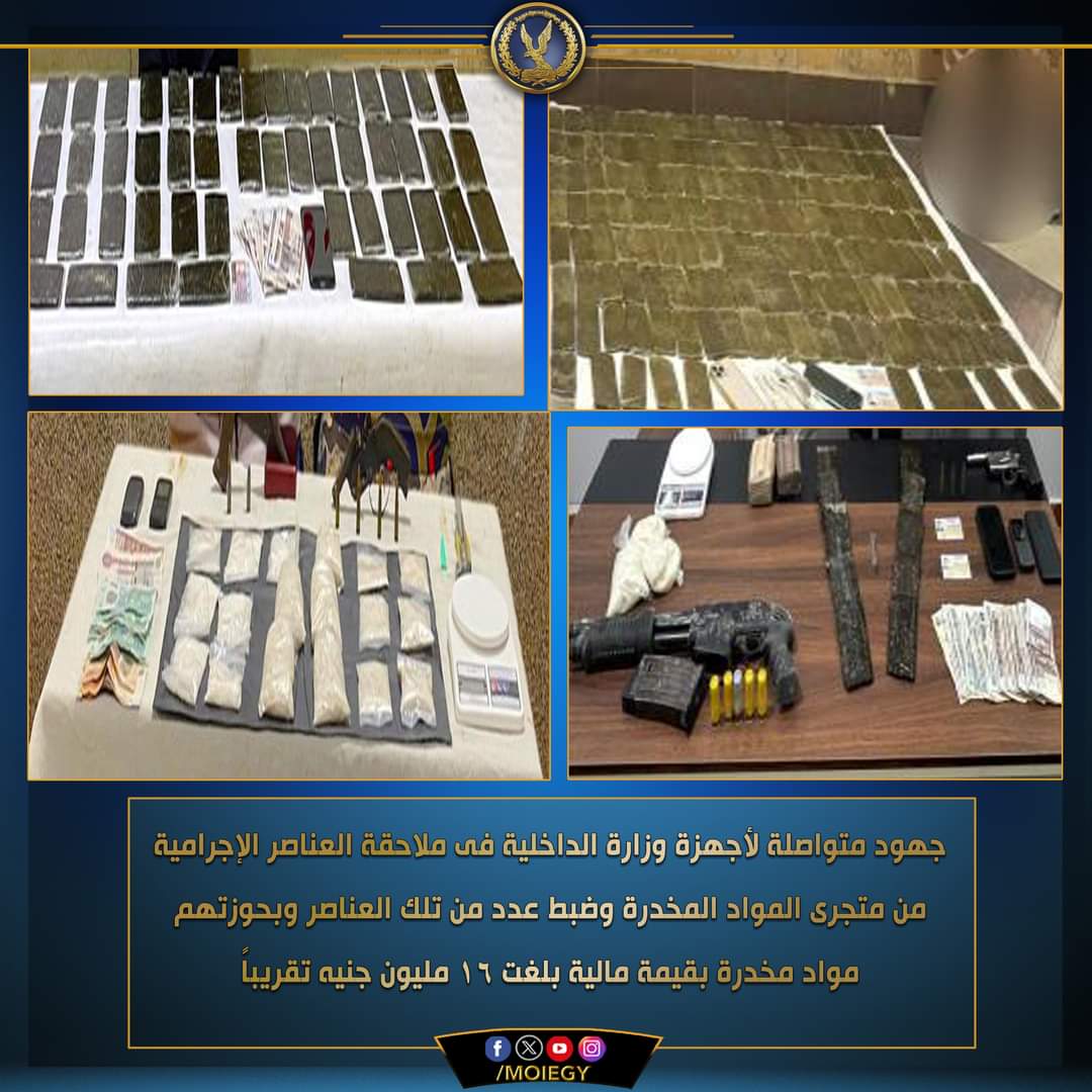 ضبط عناصر إجرامية بالبحيرة والفيوم والغربية وقنا