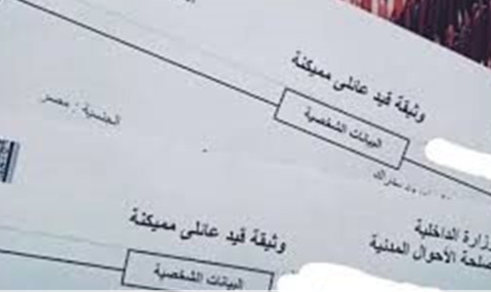 طريقة استخراج قيد عائلى من الانترنت