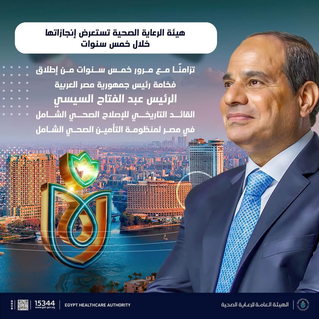 «بالانفوجراف»..حصاد إنجازات هيئة الرعاية الصحية بمنظومة التأمين الصحى الشامل خلال 5 سنوات