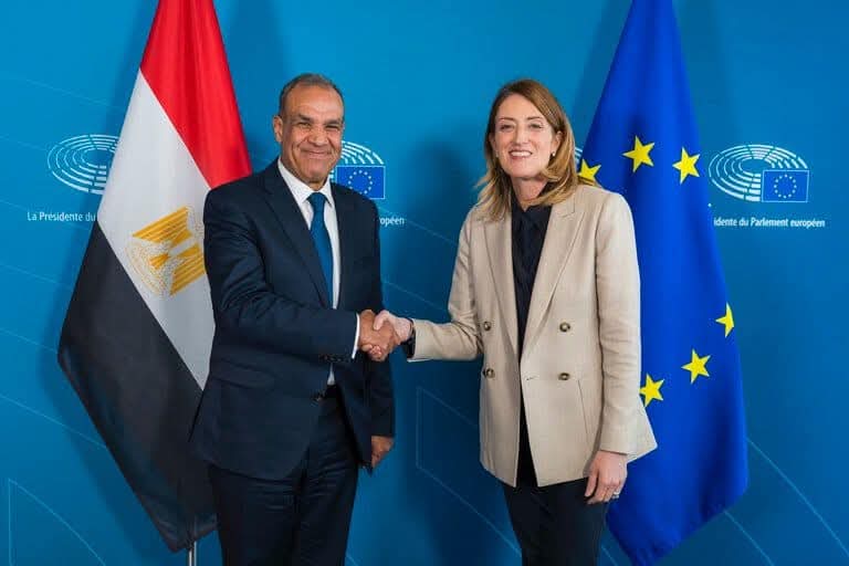 وزير الخارجية يلتقى مع رئيسة البرلمان الأوروبى