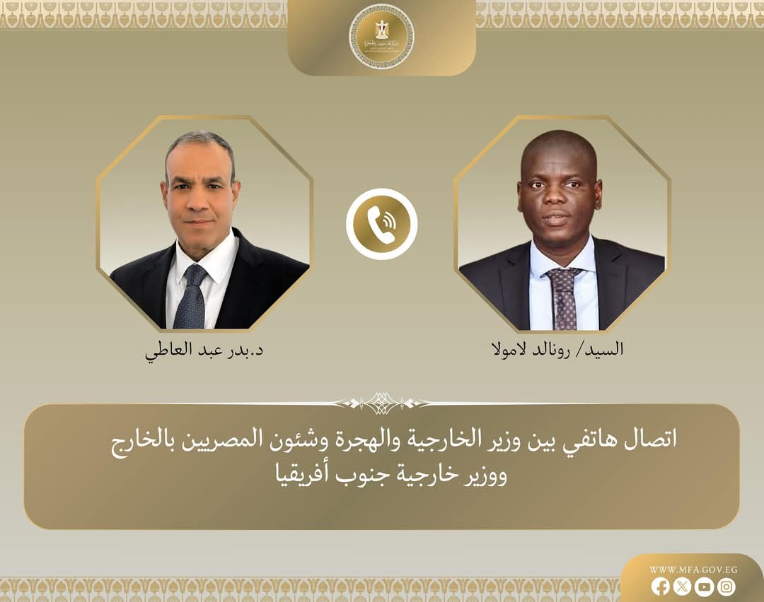 وزير الخارجية يبحث مع نظيره الجنوب أفريقى تعزيز التعاون  فى مختلف المجالات