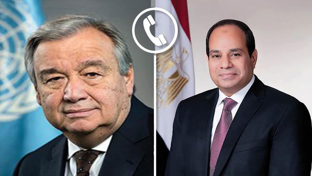الرئيس يبحث مع جوتيريش..الإسراع فى بدء عمليات إعادة إعمار قطاع غزة