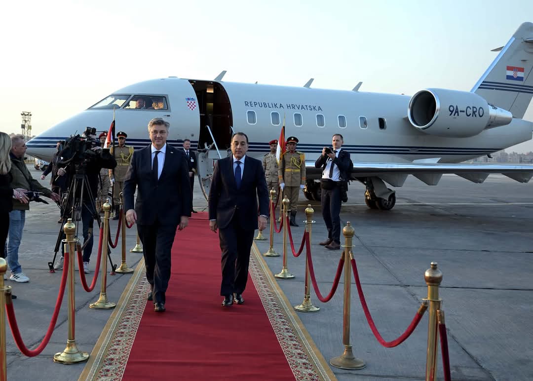 مدبولى يستقبل رئيس وزراء كرواتيا 