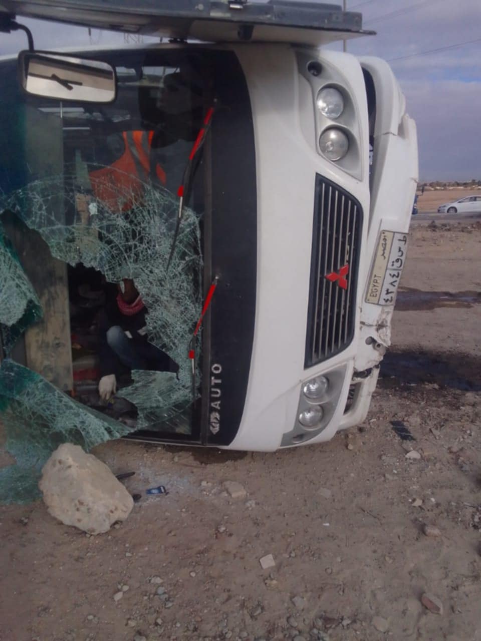 إنقلاب أتوبيس عمال بالسويس