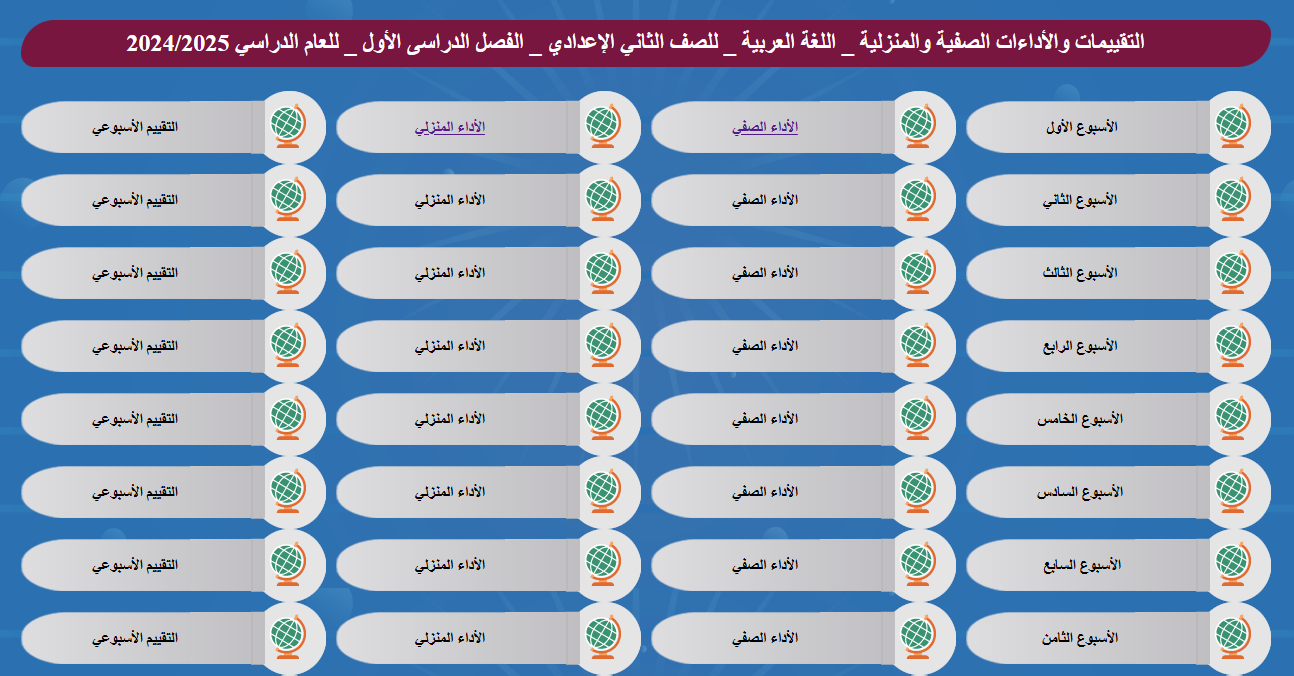 رابط التقييمات الأسبوعية .. التيرم الثاني 2025