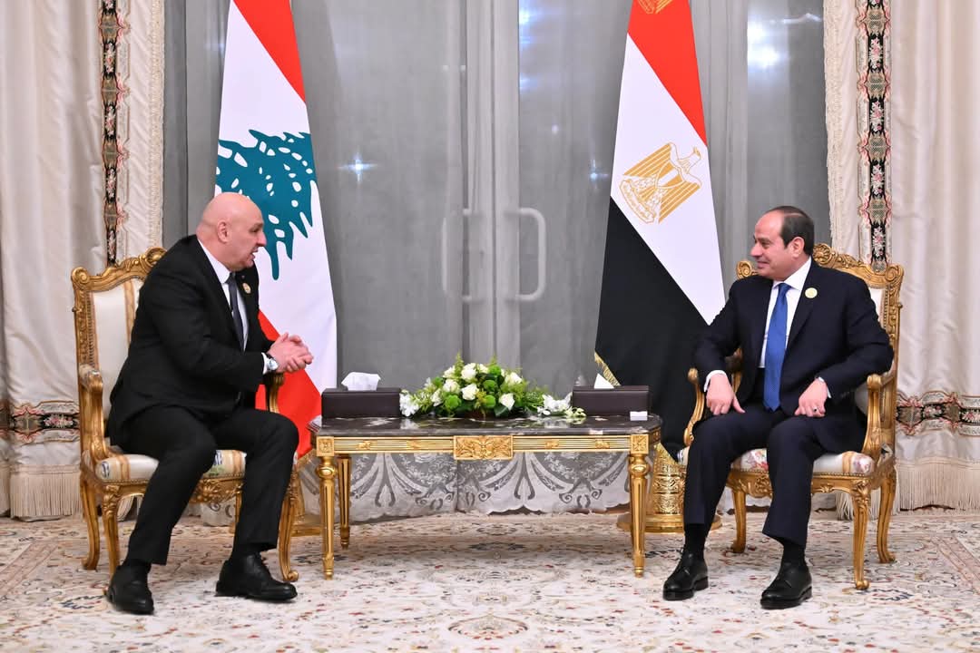 الرئيس خلال لقائه جوزاف عون: تعزيز التعاون الثنائي بين مصر ولبنان في جميع المجالات