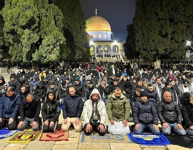 85 ألف مصل فلسطينى يؤدون العشاء والتراويح فى المسجد الأقصى