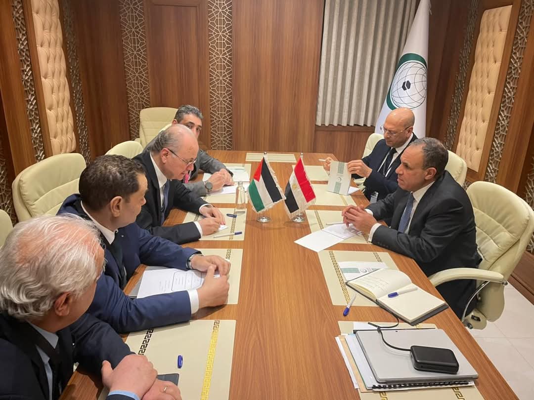 وزير الخارجية يلتقى نظيره الفلسطينى