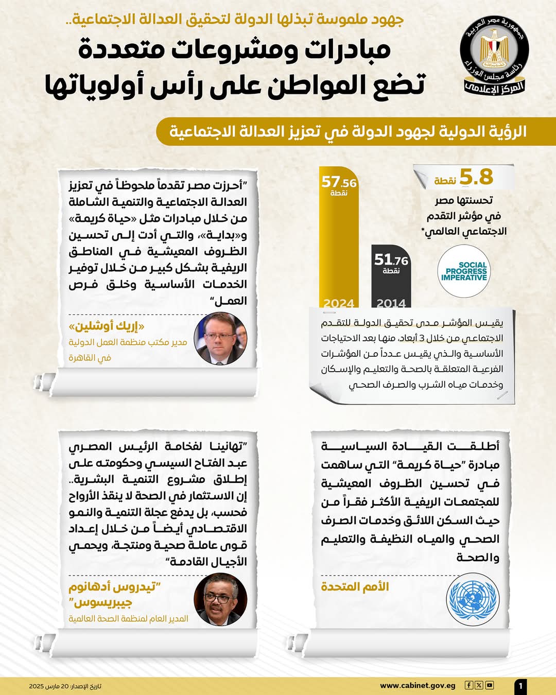 الدولة المصرية..جهود مستمرة لتحقيق العدالة الاجتماعية