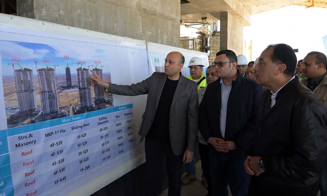 رئيس الوزراء يتفقد مشروع أبراج "الداون تاون بالعلمين الجديدة