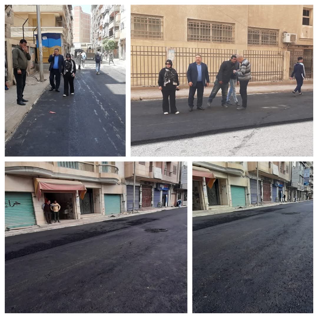 لبيب يتابع رصف شارع الروضة وخلف الصرف المغطى بدمنهور