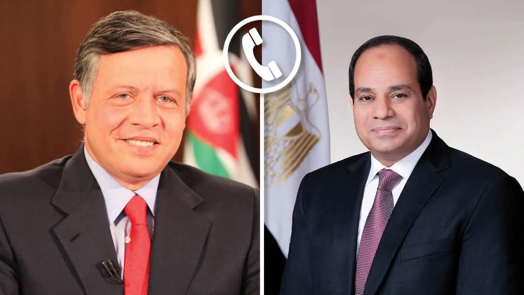 الرئيس يبحث مع عاهل الأردن الأوضاع الراهنة فى فلسطين