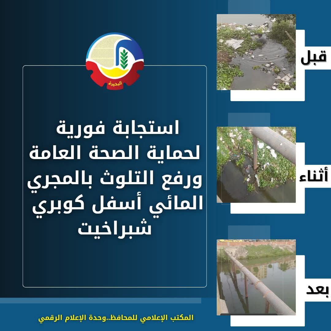 رفع التلوث بالمجرى المائى أسفل كوبرى شبراخيت 