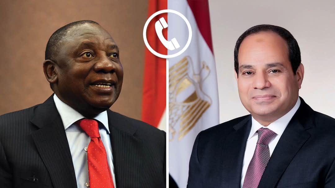 الرئيس يبحث مع نظيره الجنوب إفريقى العلاقات الثنائية