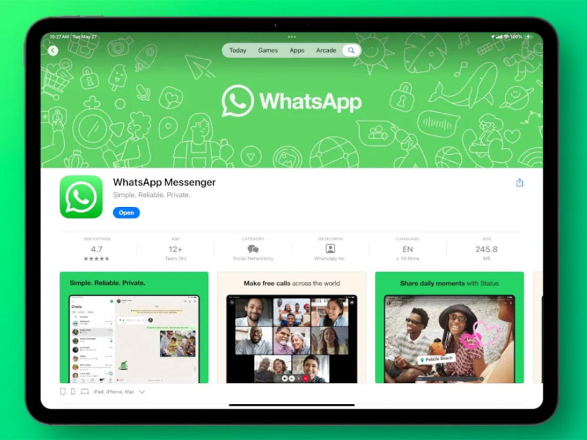 إطلاق تطبيق «واتساب» .. لأجهزة آيباد