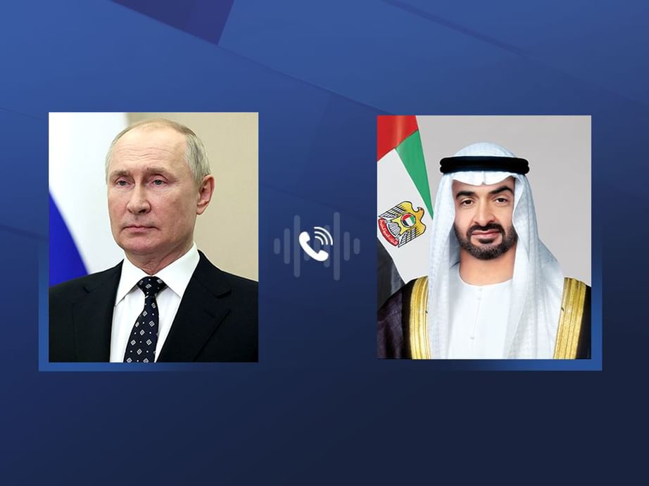 محمد بن زايد وبوتين يبحثان هاتفياً مستجدات الشرق الأوسط وسبل تعزيز الاستقرار الإقليمي