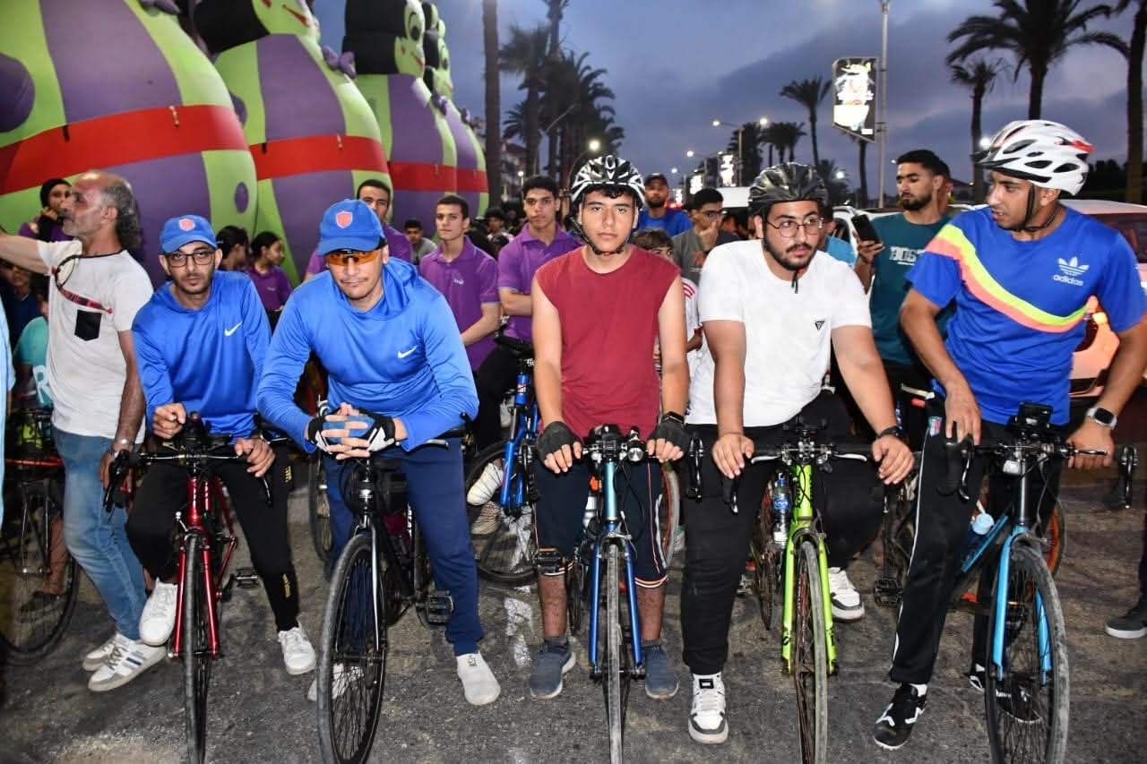 انطلاق ماراثون الدراجات احتفالًا بالعيد القومى لدمياط