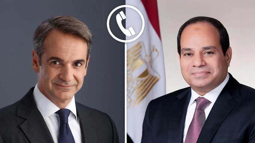 الرئيس يبحث مع رئيس وزراء اليونان تطورات الأوضاع الإقليمية