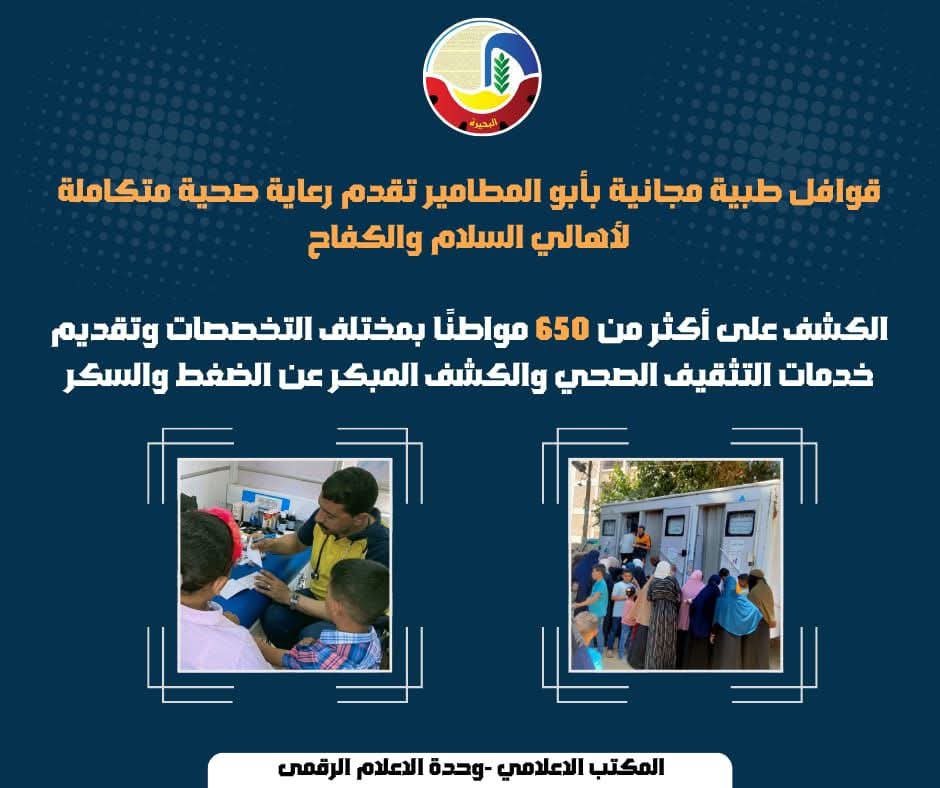 قوافل طبية مجانية لأهالى السلام والكفاح..بأبو المطامير 
