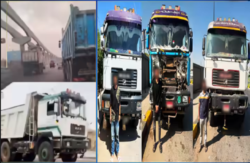 القبض على سائقى سباق تريلات النقل التقيل