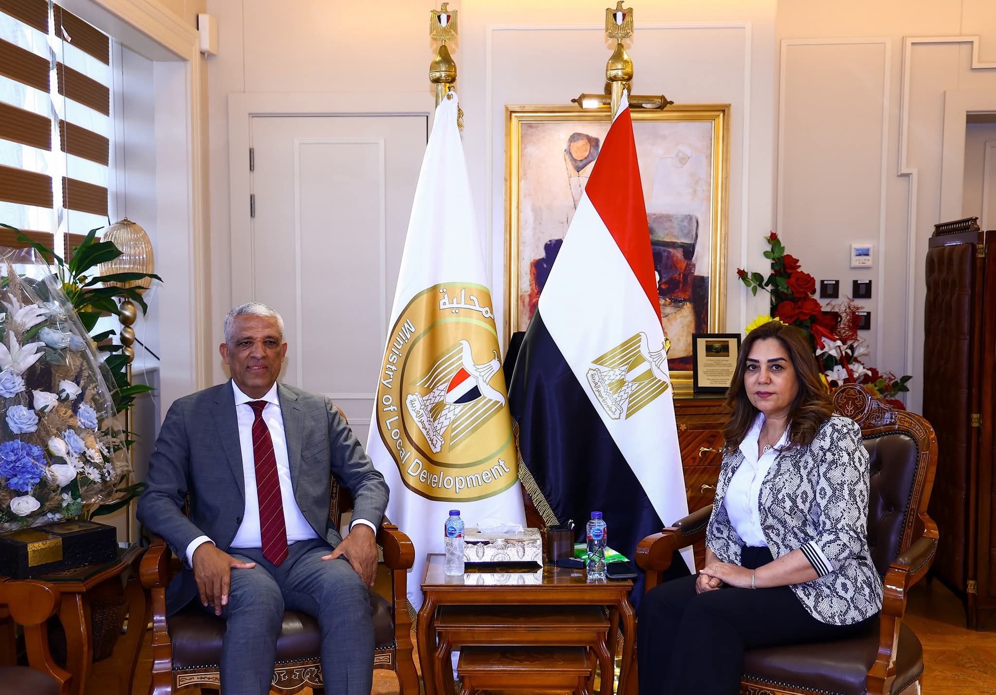 منال عوض تلتقى وكيل لجنة الإدارة المحلية بمجلس النواب