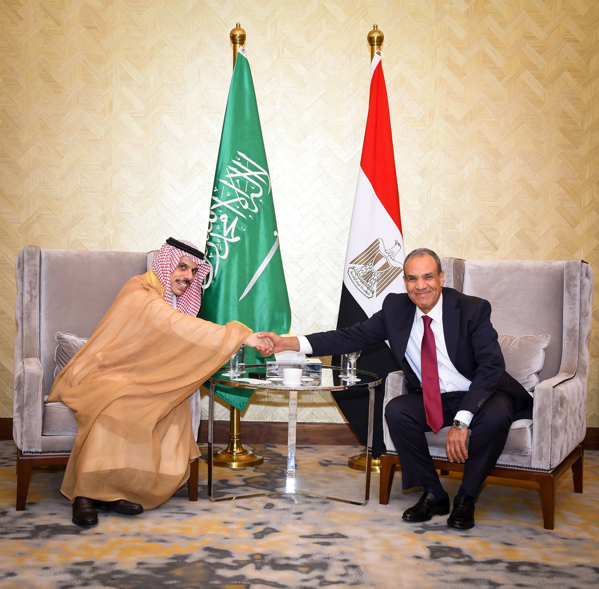 وزير الخارجية يبحث مع نظيره السعودى مستجدات الأوضاع فى المنطقة