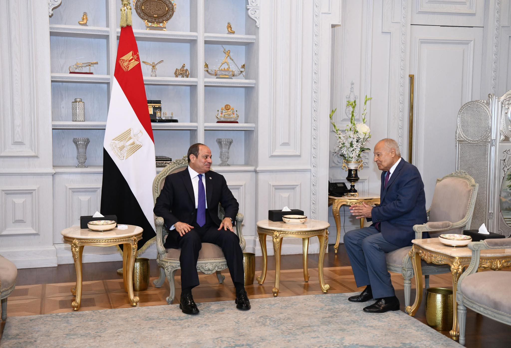 الرئيس يبحث مع أبو الغيط مستجدات الأزمات والقضايا العربية