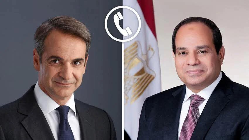 الرئيس يبحث مع رئيس وزراء اليونان.. تعزيز العلاقات الثنائية