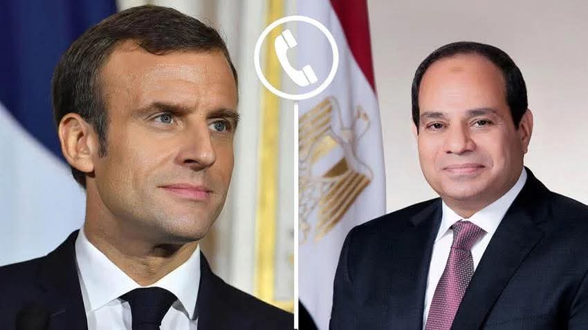 الرئيس يبحث مع ماكرون وقف إطلاق النار فى غزة