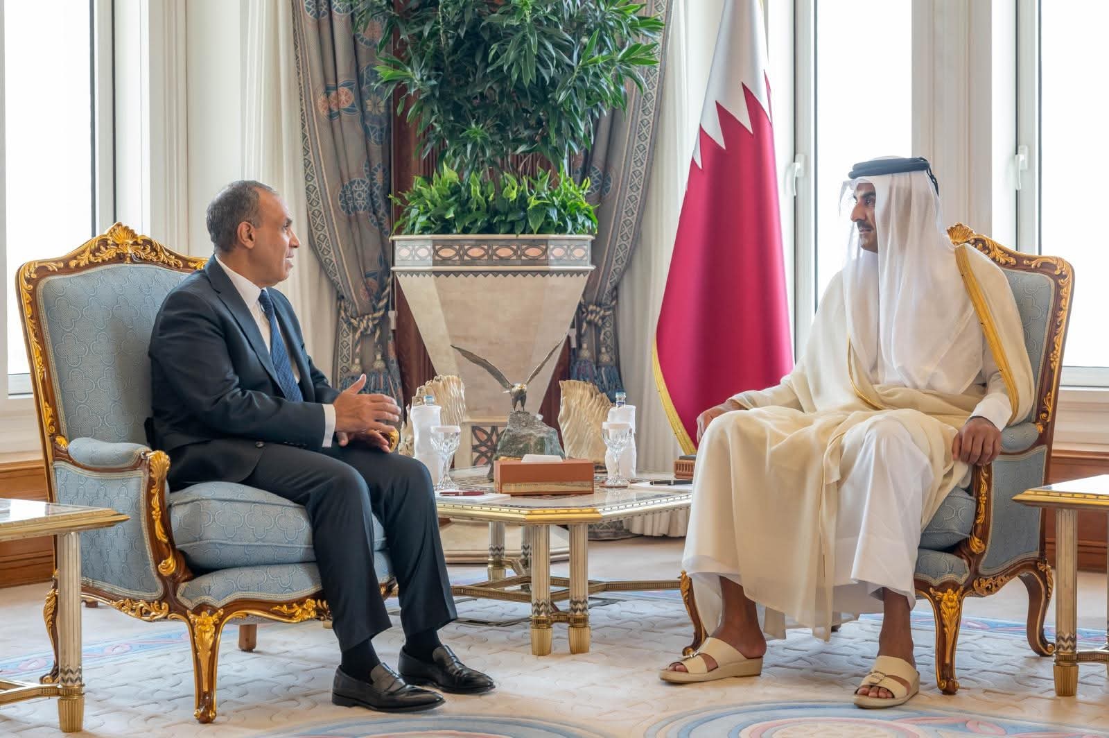 وزير الخارجية ينقل رسالة تضامن ودعم من الرئيس إلى أمير قطر 