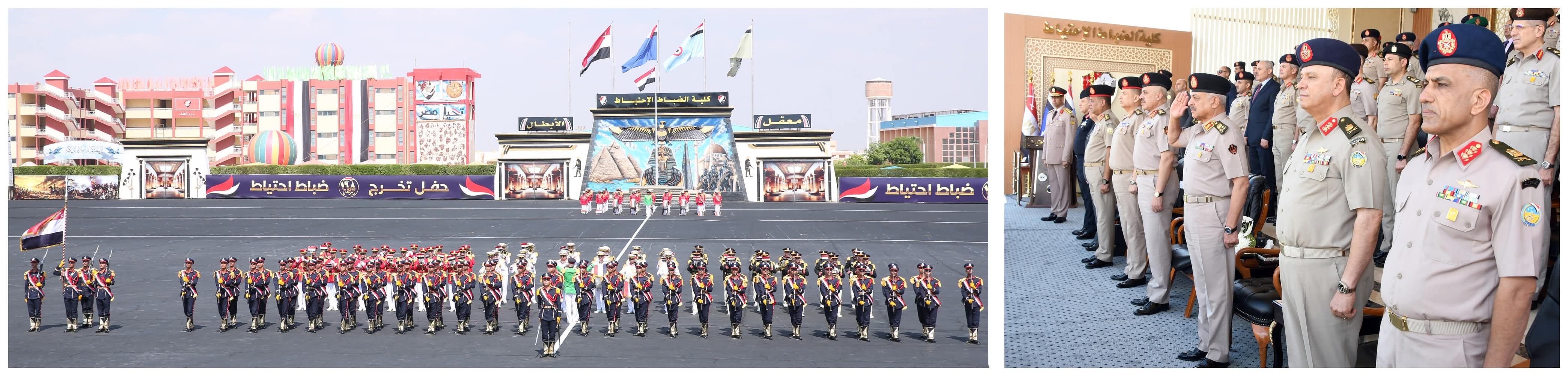 وزير الدفاع والإنتاج الحربى يشهد حفل تخرج الدفعة (168) من كلية الضباط الإحتياط