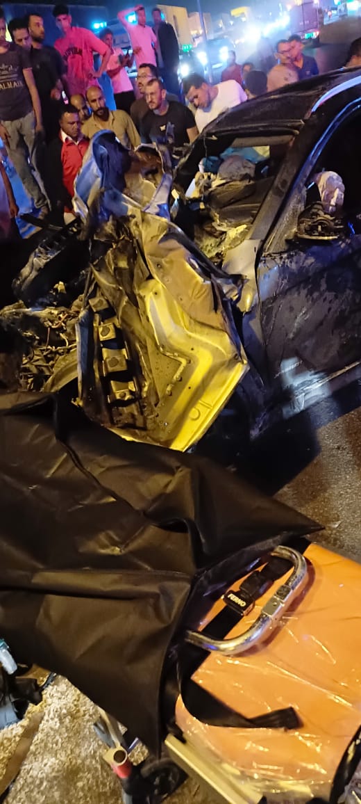 مصرع وإصابة 4 أشخاص في حادث تصادم بين 3 سيارات بالبحيرة 