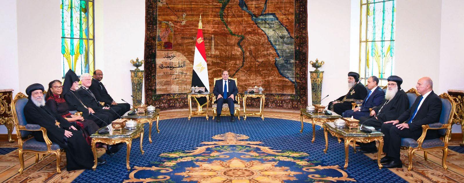 الرئيس السيسي يستقبل وفد مجلس الكنائس العالمي ويؤكد التزام مصر بالسلام والتسامح