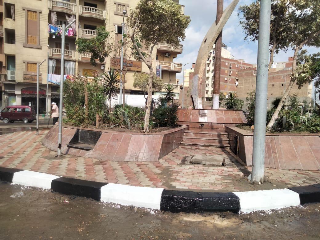 تطوير وتشجير وإنارة  8 ميادين رئيسية بدمنهور