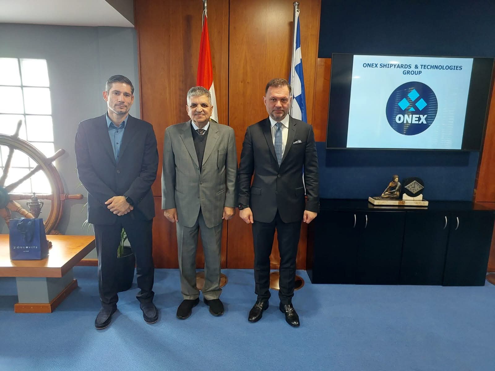 الفريق أسامة ربيع يبحث التعاون مع ترسانة ONEX اليونانية فى التصنيع المشترك وعمل السفن بالوقود النظيف