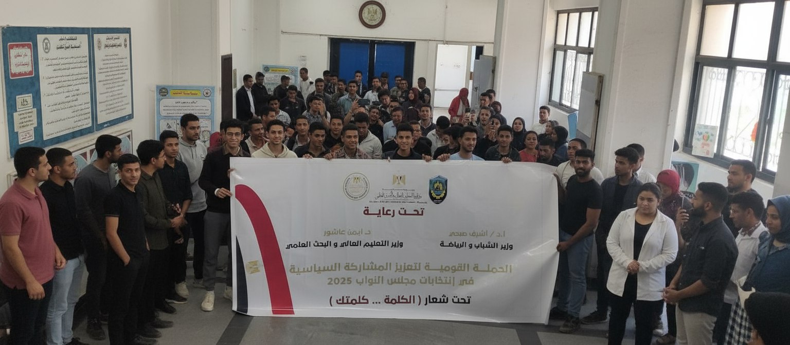 جامعة دمنهور تشارك بحملة "الكلمة كلمتك" لحث طلابها على المشاركة الإيجابية