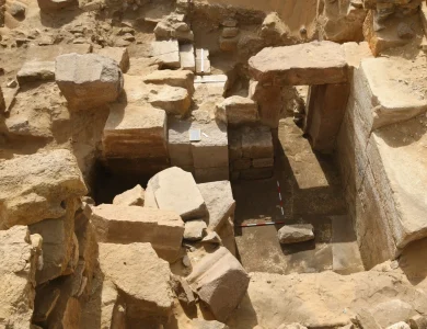 كشف أثرى لبقايا معبد الوادى