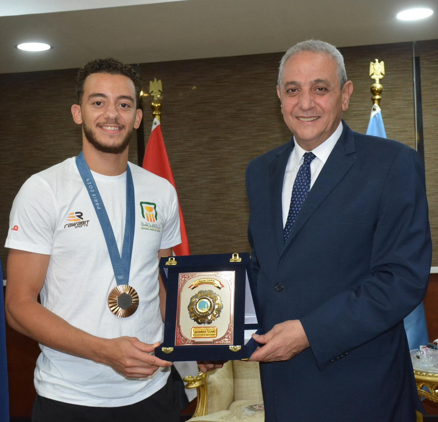 محافظ الغربية يهنئ البطل الأولمبي محمد السيد ويؤكد: ذهبية مستحقة ترفع إسم مصر 
