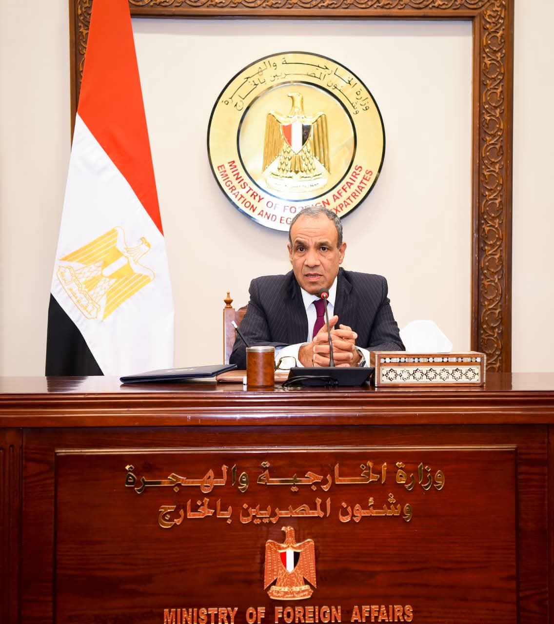 وزير الخارجية يلتقى أعضاء السلك الدبلوماسى والقنصلى من الدرجات الحديثة والمتوسطة