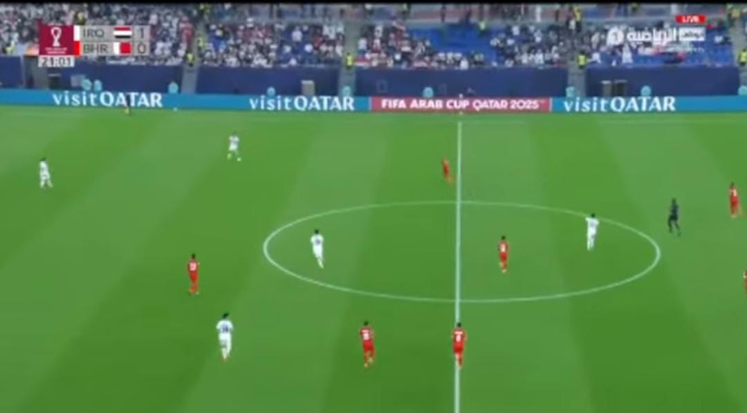 نتيجة لعبة العراق والبحرين في كأس العرب