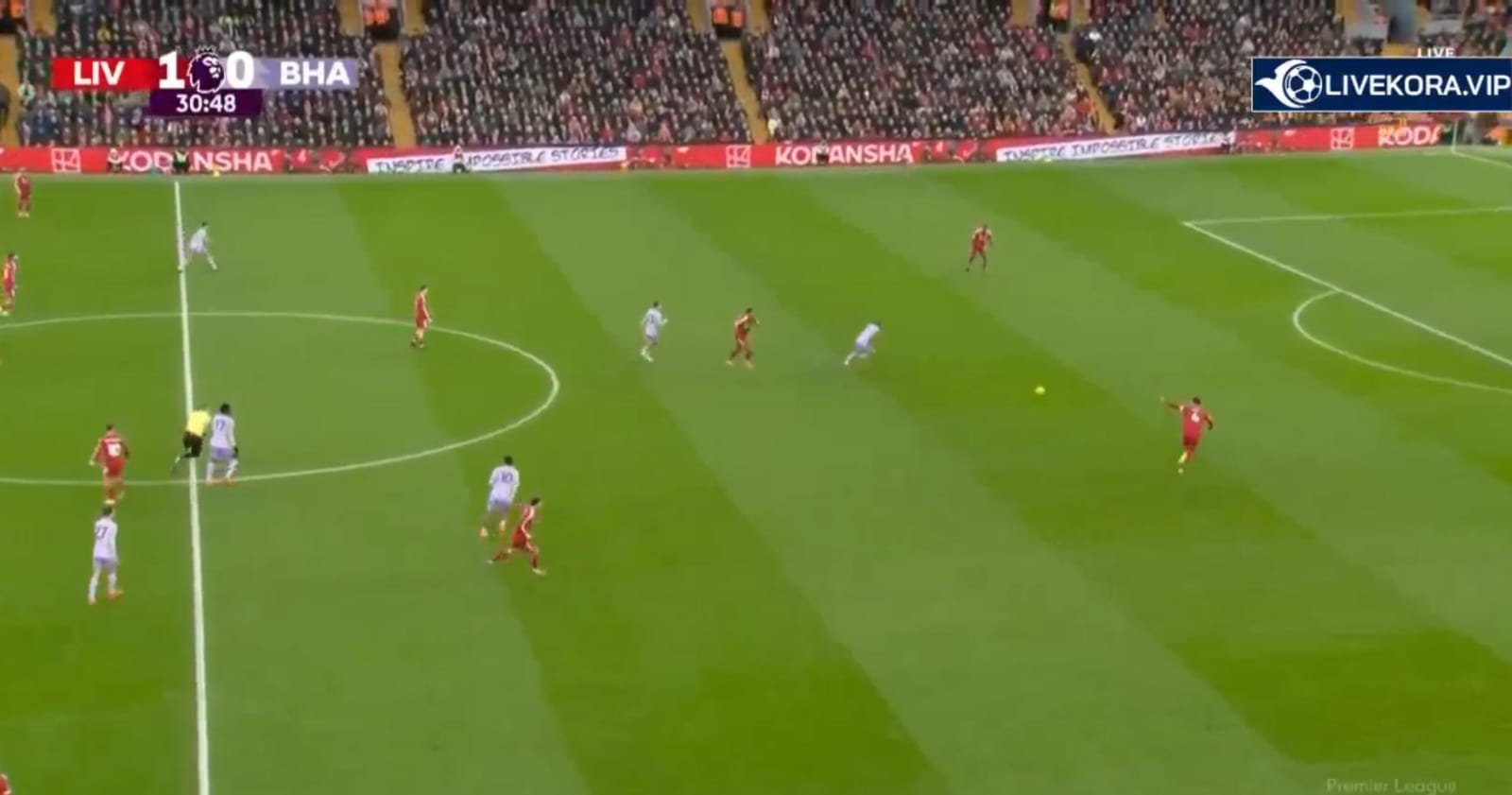 نتيجة مباراة ليفربول وبرايتون في الدوري الإنجليزي
