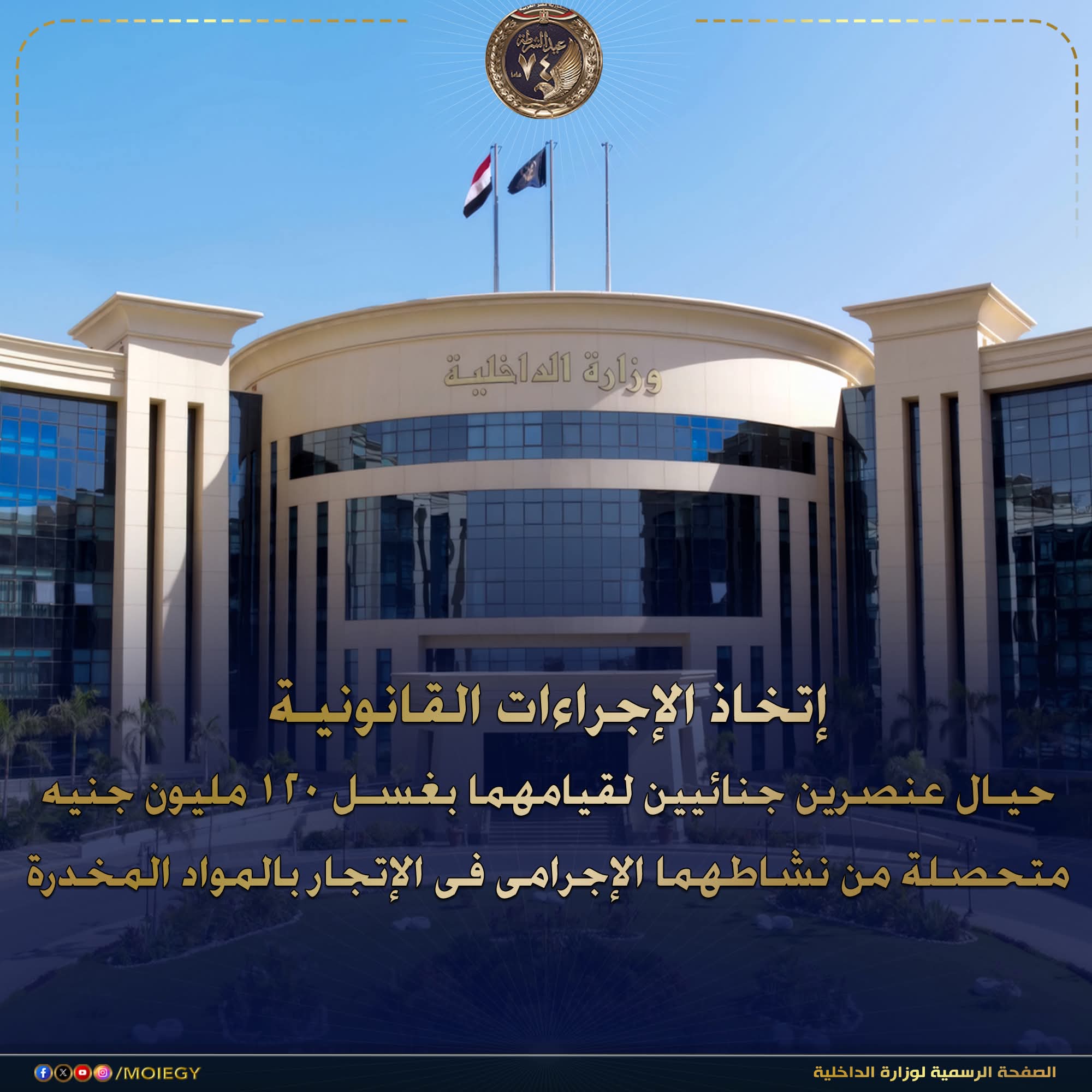 120 مليون جنيه غسيل أموال من تجارة المخدرات مع عنصرين جنائيين