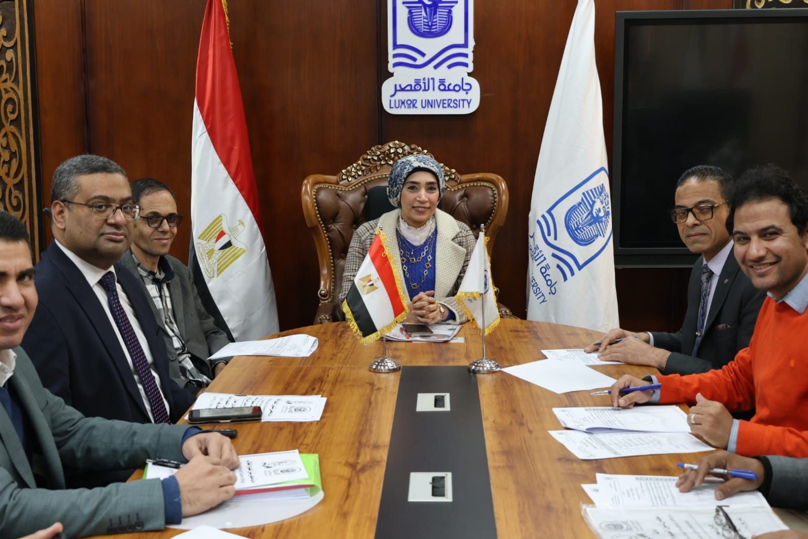 رئيس جامعة الأقصر تترأس اجتماعات مجلسي التعليم والطلاب والدراسات العليا