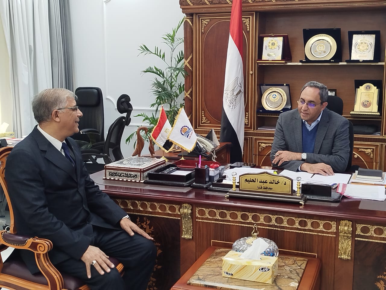 محافظ قنا يستقبل "طارق هشهش" وكيل وزارة التربية والتعليم الجديد